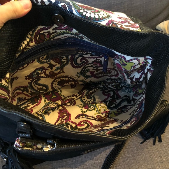 Corso Como Black python effect suede & fringe hobo - Picture 4 of 7